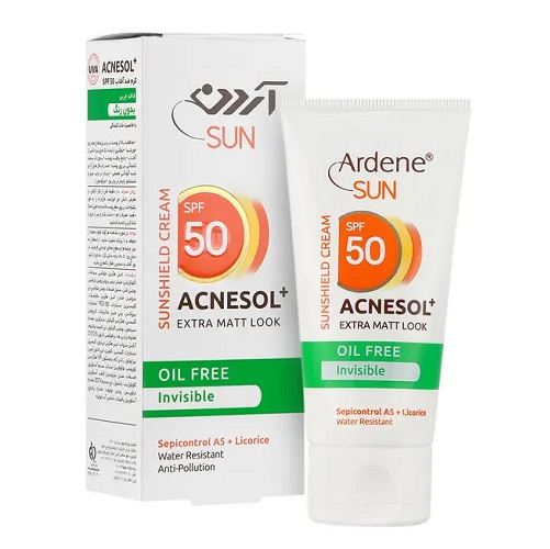 کرم ضد آفتاب بدون رنگ آردن SPF 50 مدل Acenesol حجم 50 میلی‌لیتر