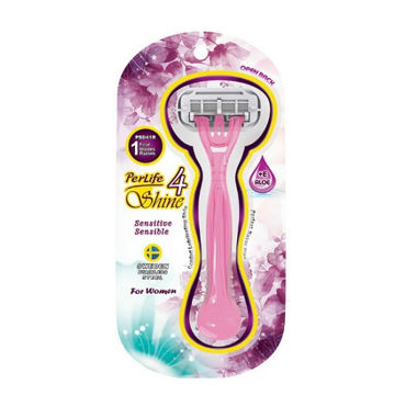 خودتراش زنانه چهار لبه پرلایف مدل LadyShine4 بسته وکیوم 1 عددی